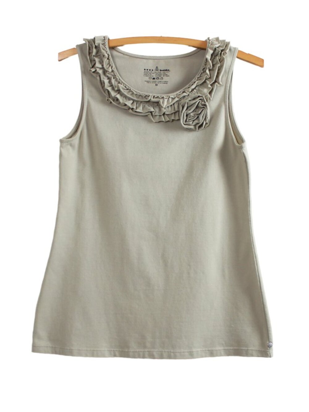 Neon Buddha Floret Ruffle Neck Tank Top